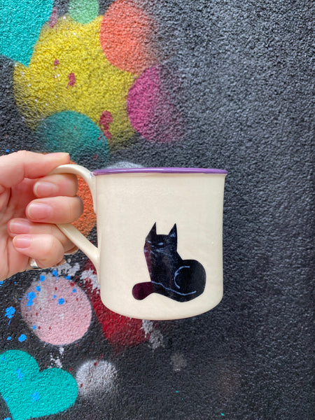 Black Cat Coffee Mug from Auburn Clay Barn