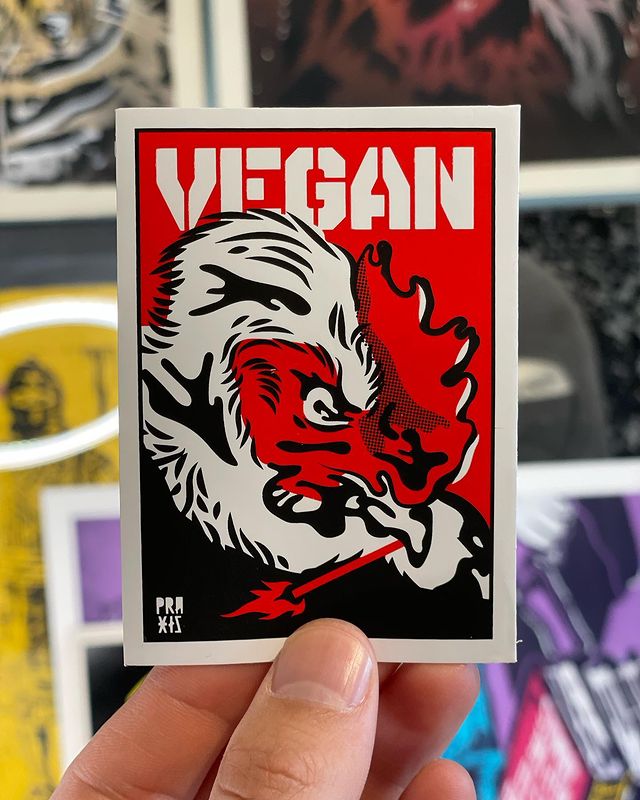 Vegan Chicken Sticker by Praxis