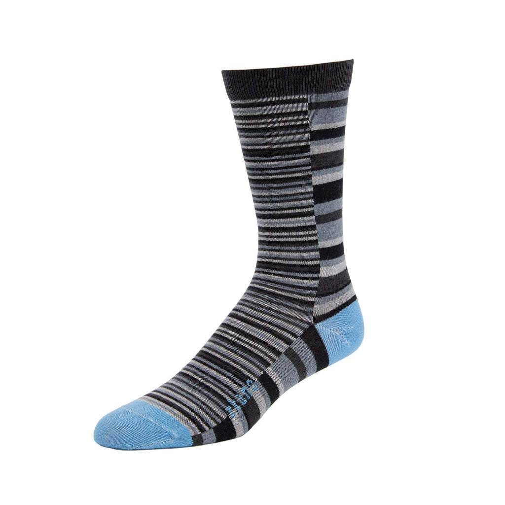 Uneven Stripe Socks in Charcoal from Zkano