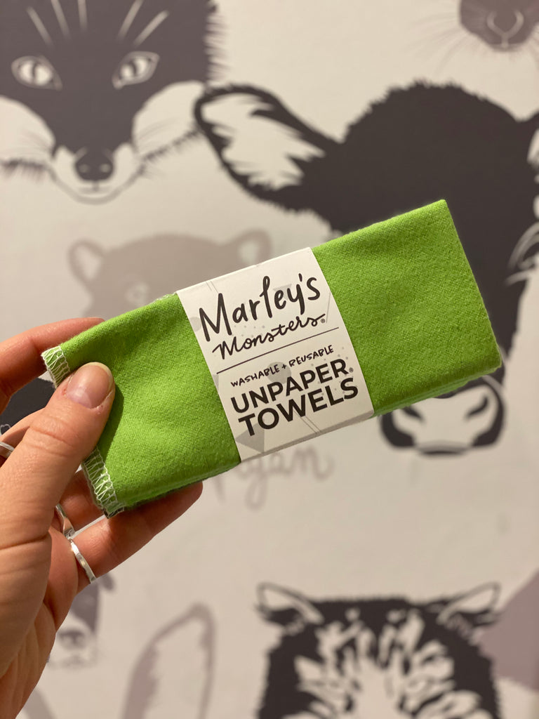6 Pack of Unpaper Towels in Greens from Marley's Monsters