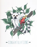 Congratulations Lemur Card by Lauren and Lorenz