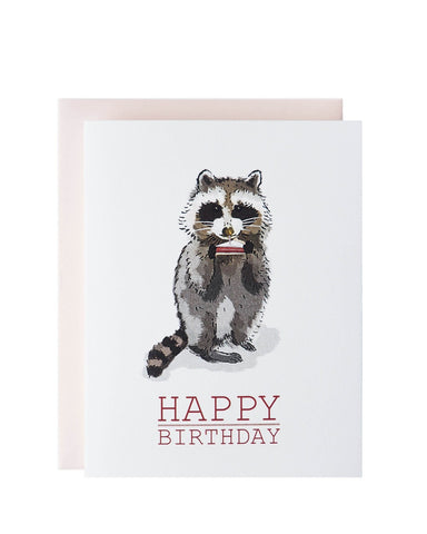 Happy Birthday Raccoon Card by Lauren and Lorenz