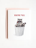 Raccoon I Love You Card by Lauren and Lorenz