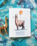 Happy Birthday Llama Card by Lauren and Lorenz