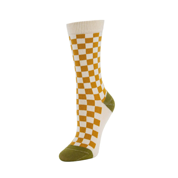 Checks Socks in Natural from Zkano
